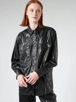 Hot - Berny Shirt Jacket in Black Women Outerwear