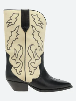 Online - Duerto Boot Black and Ecru Women Heels | Boots