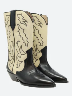 Online - Duerto Boot Black and Ecru Women Heels | Boots