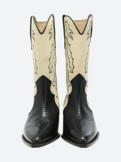 Online - Duerto Boot Black and Ecru Women Heels | Boots