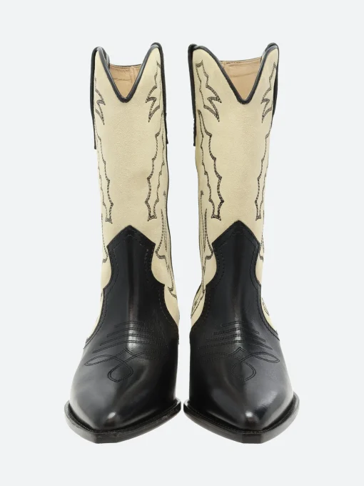 Online - Duerto Boot Black and Ecru Women Heels | Boots
