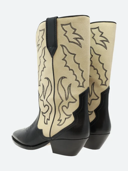 Online - Duerto Boot Black and Ecru Women Heels | Boots