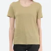 Sale - Kiliann Linen T-Shirt in Khaki Women Tops & Blouses | T-Shirts