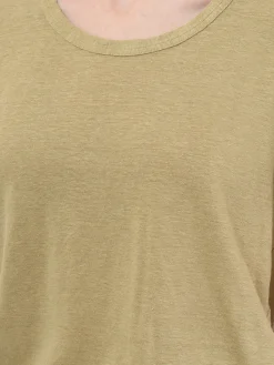 Sale - Kiliann Linen T-Shirt in Khaki Women Tops & Blouses | T-Shirts