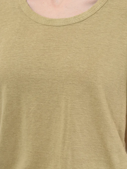 Sale - Kiliann Linen T-Shirt in Khaki Women Tops & Blouses | T-Shirts