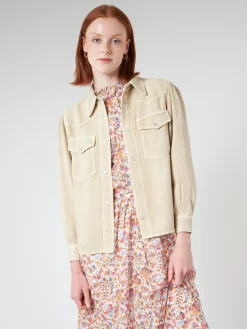 Clearance - Tahisse in Ecru Women Tops & Blouses | Button-Ups