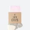 Discount - The Rosemarkie Cotton Slub Quarter in Grey and Pink Women Socks & Hosiery | Belts