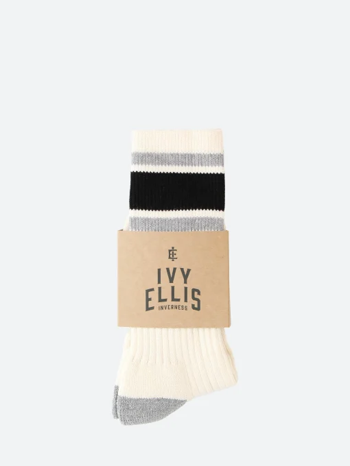 Sale - The Stabler Vintage Sport Cotton Crew Calf Mens in Grey an… Socks