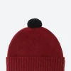 Fashion - Plain Hat Contrast Pompom in Russet Red/Black Women Hats | Hats