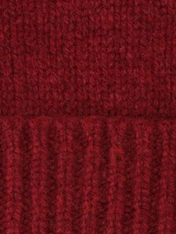 Fashion - Plain Hat Contrast Pompom in Russet Red/Black Women Hats | Hats