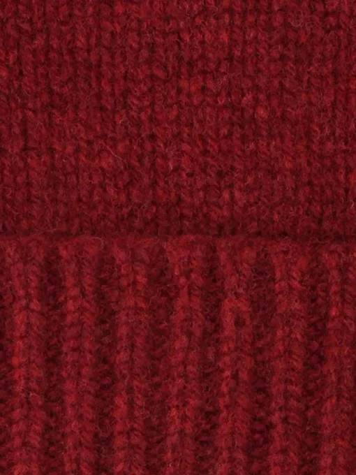 Fashion - Plain Hat Contrast Pompom in Russet Red/Black Women Hats | Hats