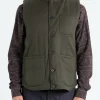 New - Leo Quilted Vest in Dark Green Outerwear