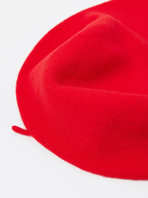 Outlet - Wool Roll Up Beret in Signal Red Women Hats | Hats