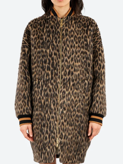 Discount - Brooklyn Coat in Cheetah Coating Light Beige Women Outerwear