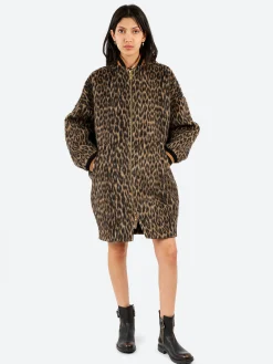 Discount - Brooklyn Coat in Cheetah Coating Light Beige Women Outerwear