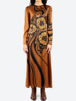 Discount - Clingy Swing Dress in Big Blooms Women Dresses