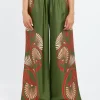 Online - Palazzo Pants in Kerylos Placée Green Women Pants | Overalls & Jumpsuits