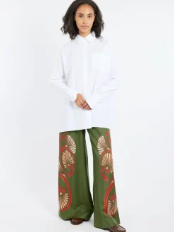 Online - Palazzo Pants in Kerylos Placée Green Women Pants | Overalls & Jumpsuits