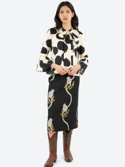 Online - Pencil Skirt in Melograno Black and White Women Skirts