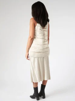 Clearance - Handknit Threadbare Shell in Raw White Women Tops & Blouses | Knitwear