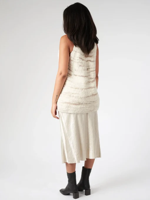 Clearance - Handknit Threadbare Shell in Raw White Women Tops & Blouses | Knitwear