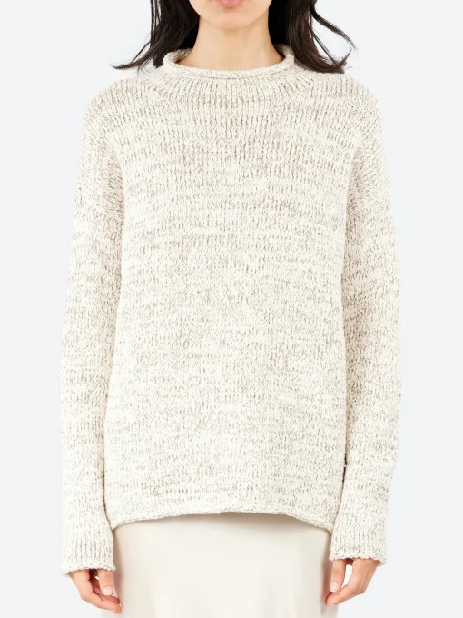 Hot - Marl Rollneck in Raw White Women Tops & Blouses | Knitwear