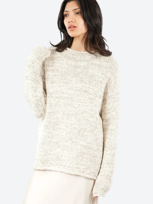 Hot - Marl Rollneck in Raw White Women Tops & Blouses | Knitwear