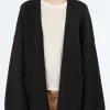 Outlet - Open Cardigan in Black Melange Women Tops & Blouses | Knitwear