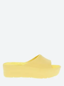 Sale - Sunny Platform Slide Sandal in Lemonade Women Overalls & Jumpsuits | Slides