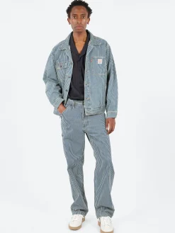 Hot - 568 Loose Straight Carpenter in Aged Stripe Pants | Denim