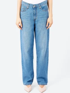Sale - Baggy Dad in Heavy Check (Medium Wash) Women Pants | Denim