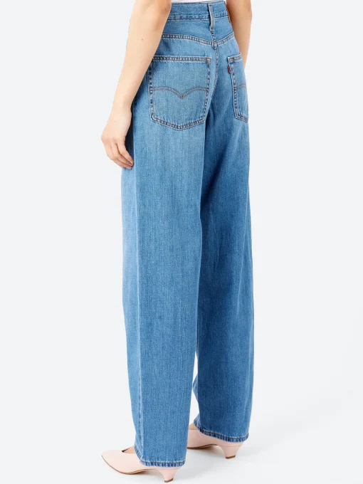 Sale - Baggy Dad in Heavy Check (Medium Wash) Women Pants | Denim
