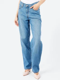 Sale - Baggy Dad in Heavy Check (Medium Wash) Women Pants | Denim