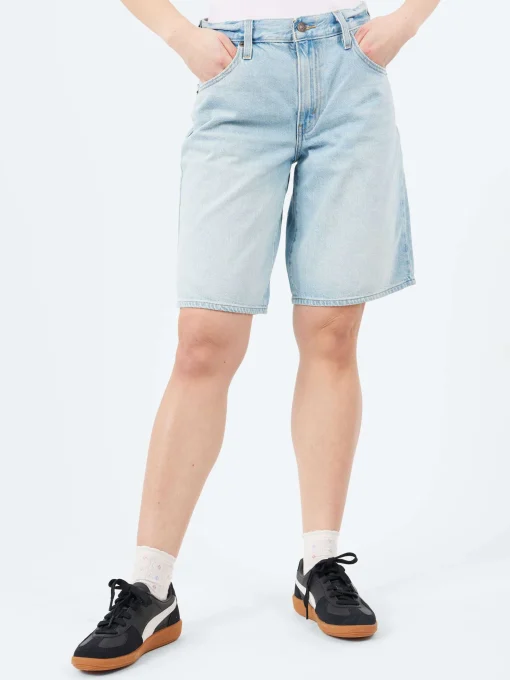 Hot - Baggy Dad Jorts in Pick Sides (Light Wash) Women Shorts | Denim