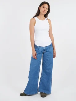 New - Baggy Dad Wide Leg in Cause and Effect (Medium Wash) Women Pants | Denim