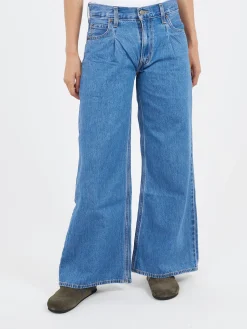 New - Baggy Dad Wide Leg in Cause and Effect (Medium Wash) Women Pants | Denim