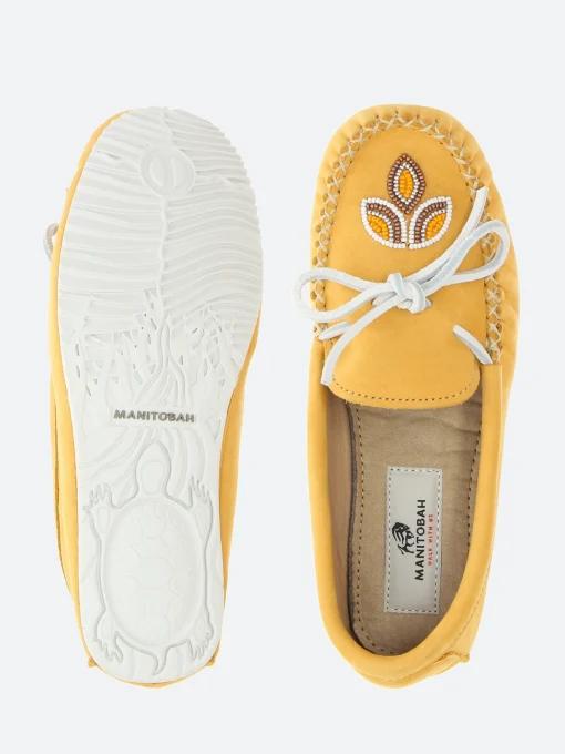 Clearance Manitobah Mukluk - Kayak Moccasin in Amber Yellow Women Shoes | Overalls & Jumpsuits