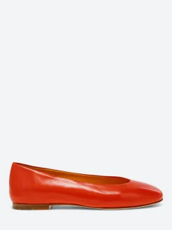 Online - Allegra Ballet Flats in Orange Seta Women Shoes