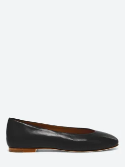 New - Allegra Ballet Flats in Nero Seta Women Shoes