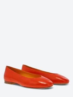 Online - Allegra Ballet Flats in Orange Seta Women Shoes