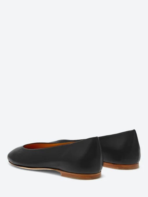 New - Allegra Ballet Flats in Nero Seta Women Shoes
