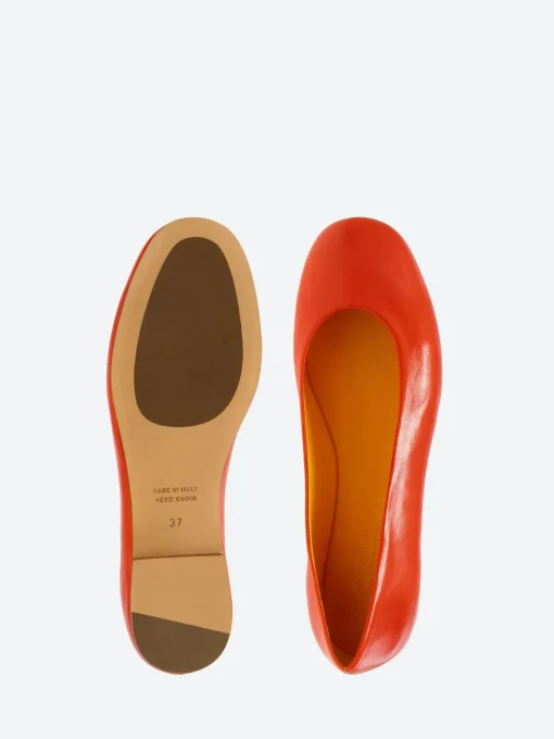 Online - Allegra Ballet Flats in Orange Seta Women Shoes