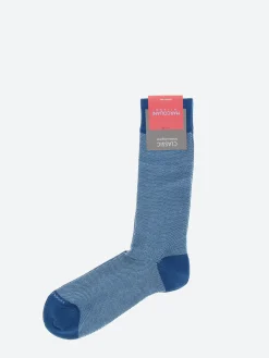Outlet Marcoliani - Birdseye Socks in Ocean Socks