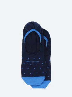 Fashion Marcoliani - Invisible Touch Polka Dot Socks in Navy with Cobalt Socks