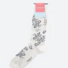 New Marcoliani - Jali Paisley Mid Calf Sock in Beige Socks