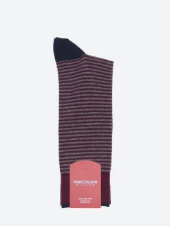 Hot Marcoliani - Palio Stripe Sock in Barolo Red Socks