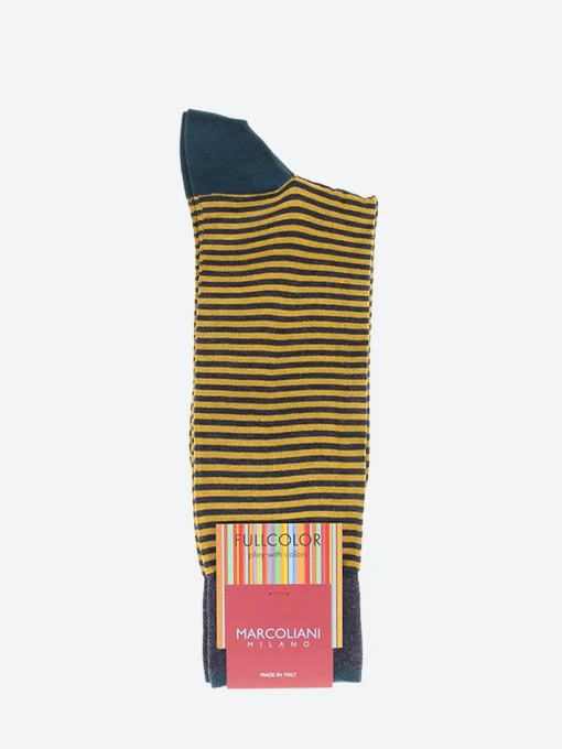 Best Marcoliani - Palio Stripe Sock in Denim/Yellow Socks