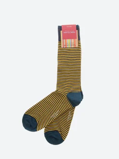 Best Marcoliani - Palio Stripe Sock in Denim/Yellow Socks