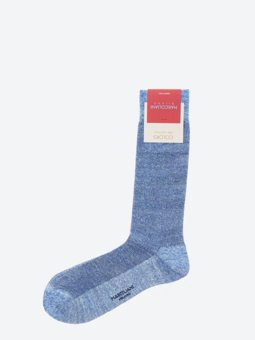 Discount Marcoliani - Piqué Sock in Amalfi Blue Socks