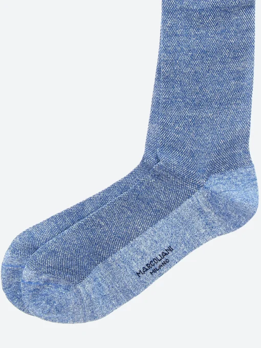 Discount Marcoliani - Piqué Sock in Amalfi Blue Socks